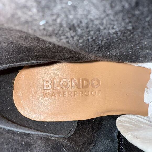 Blondo Ashley Tall Boots Womens 6 Black Suede Waterproof Knee-High Heeled - Picture 12 of 14